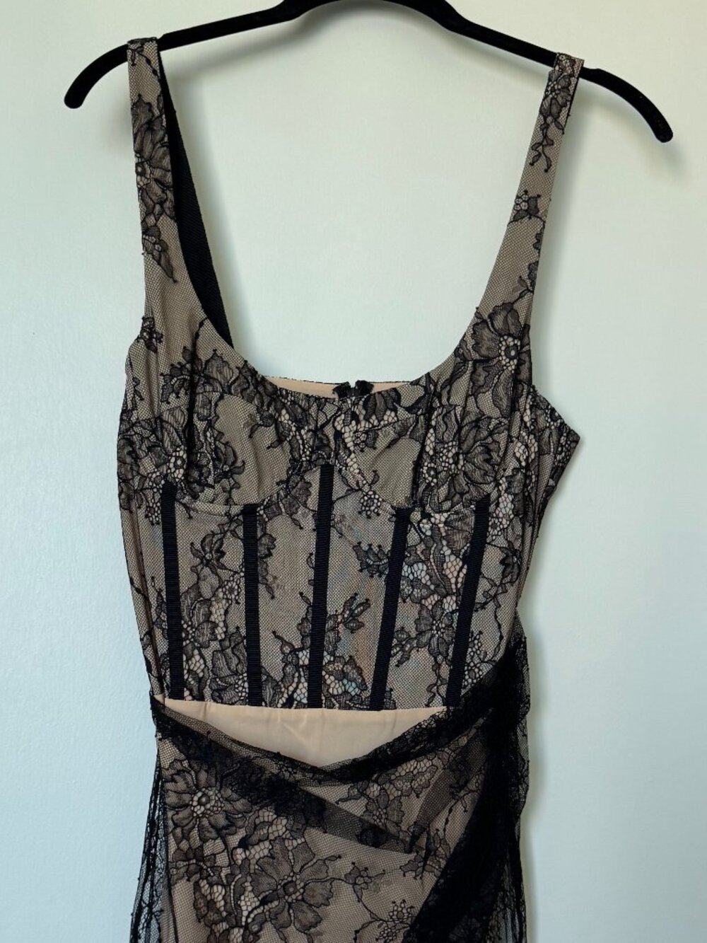 NBD Black Lace Corset Bodycon Dress Size Small